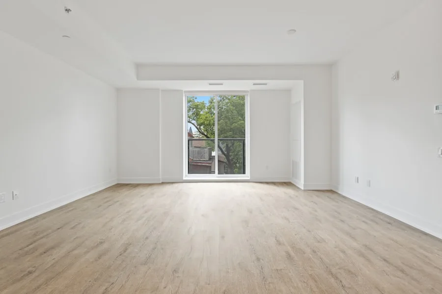 Clean empty apartment ready for new tenants with spotless kitchen